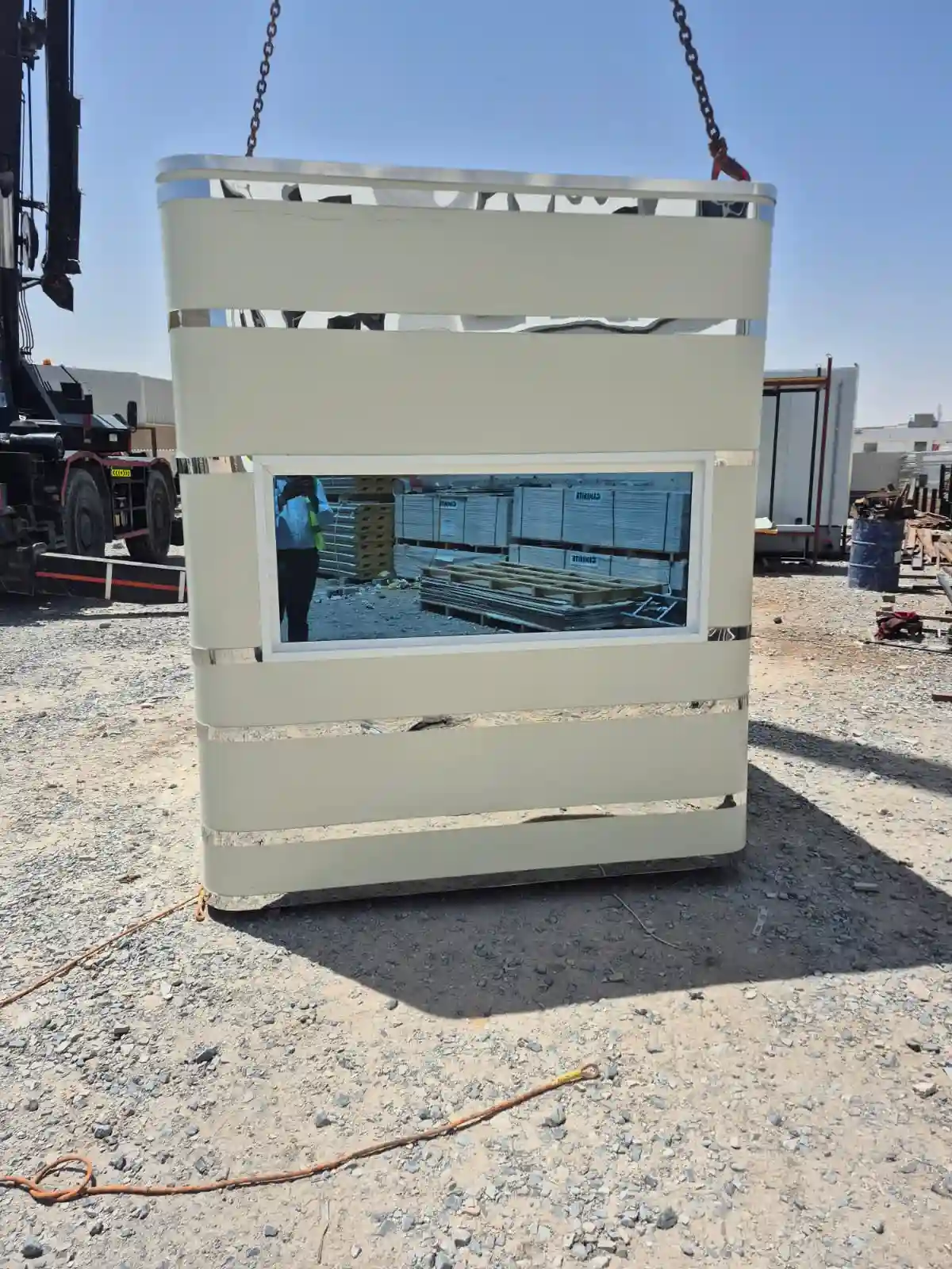 Curved Edge Security Cabin With AC | Emirates Hills Dubai, UAE